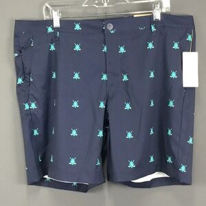 All In Motion Golf Shorts Mens 40 Blue  All Over Print Quick Dry Athletic Sports